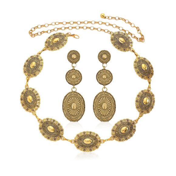 Accessories - 8551 Western Belts For Women Gold Chain Waist Belt Cowgirl Cowboy